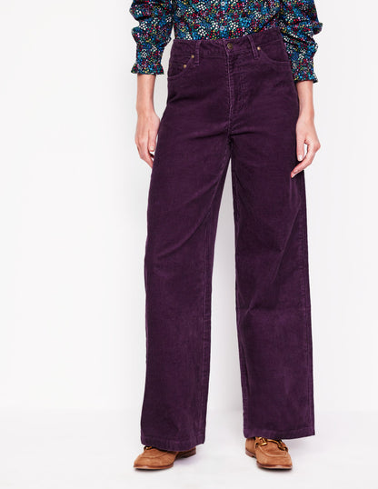5 Pocket Cord Wide Jeans-Damson-4