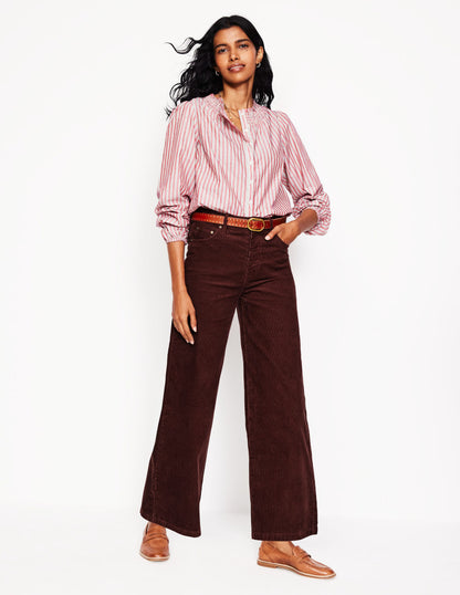 5 Pocket Cord Crop Jeans-Chestnut-1