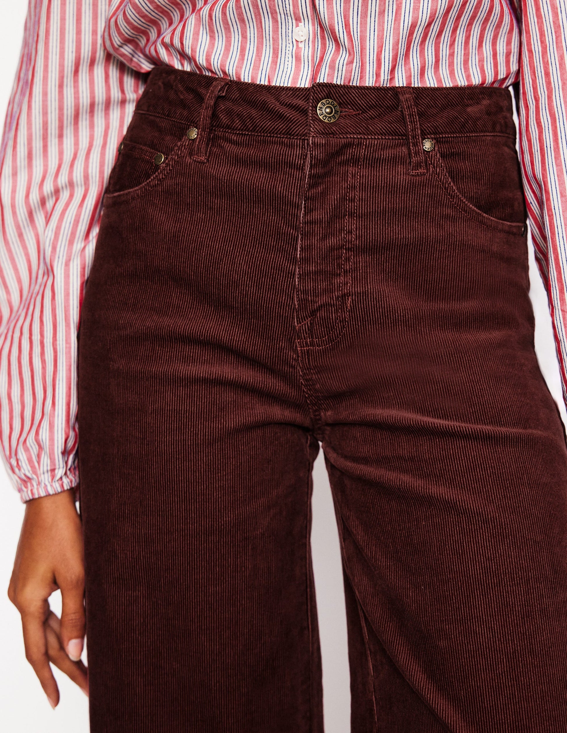 5 Pocket Cord Crop Jeans-Chestnut-2