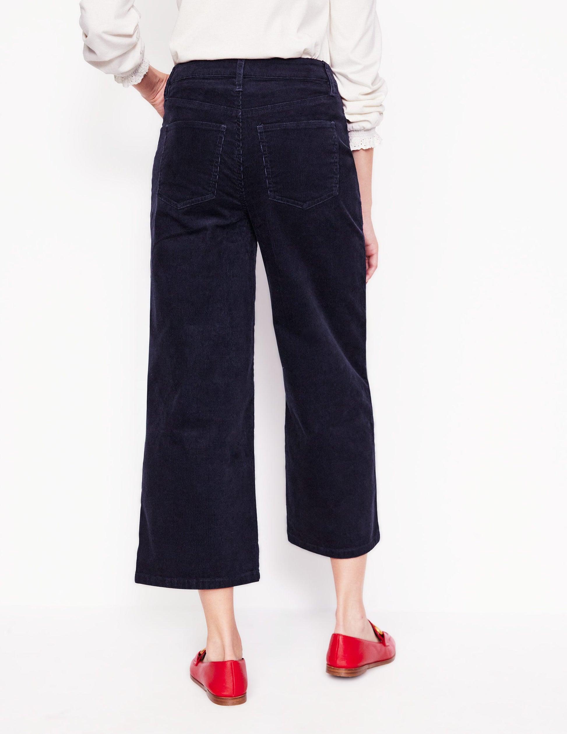 5 Pocket Cord Crop Jeans-Navy-3