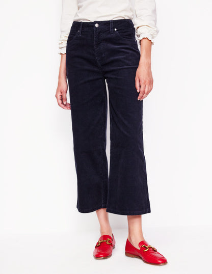 5 Pocket Cord Crop Jeans-Navy-4
