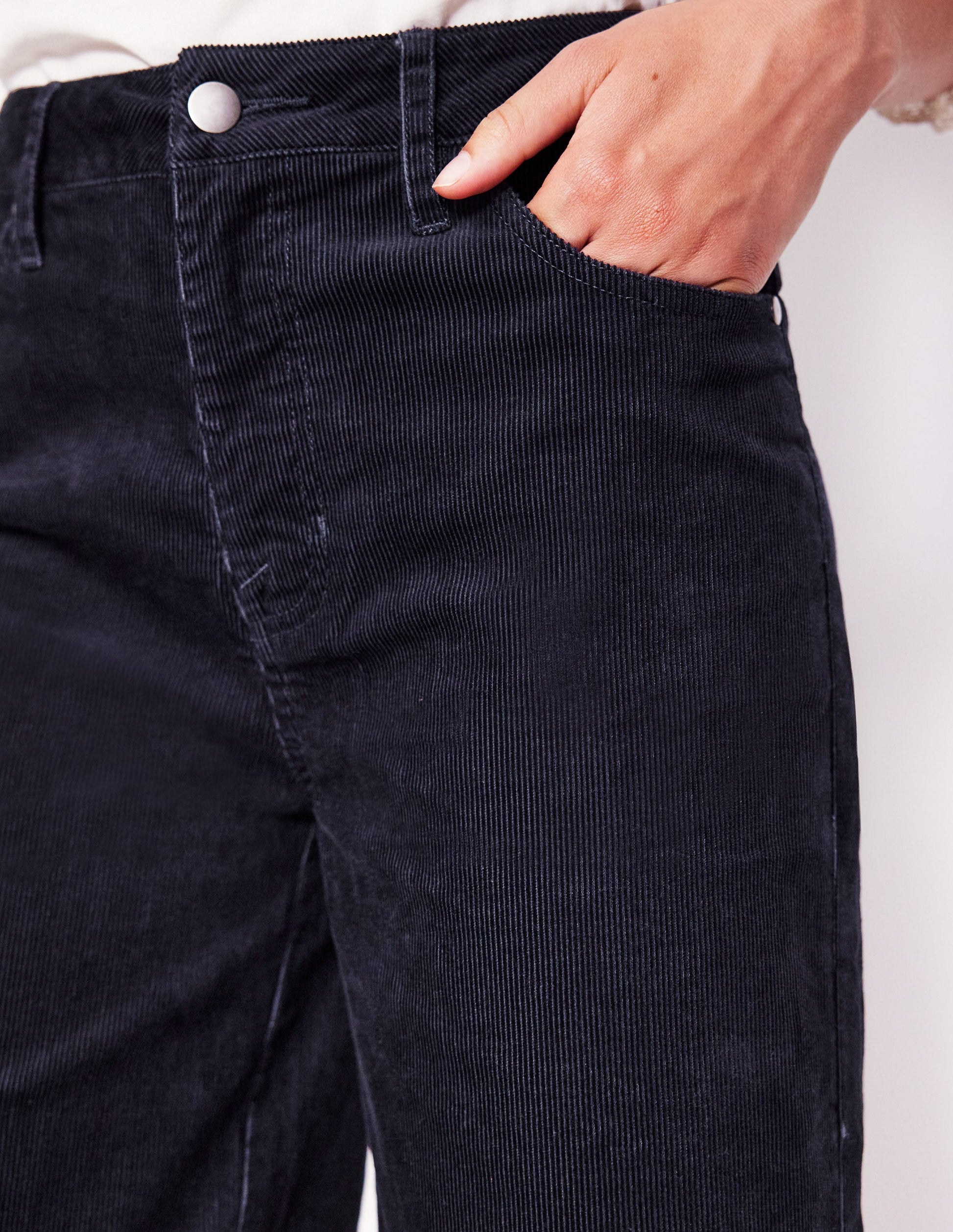 5 Pocket Cord Crop Jeans-Navy-5