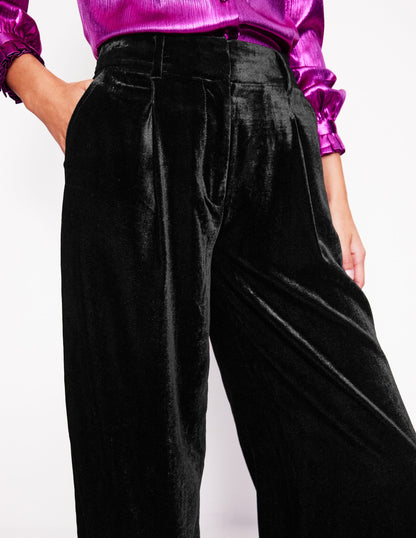 Chiswick Velvet Trousers-Black