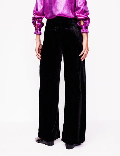 Chiswick Velvet Trousers-Black