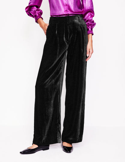 Chiswick Velvet Trousers-Black