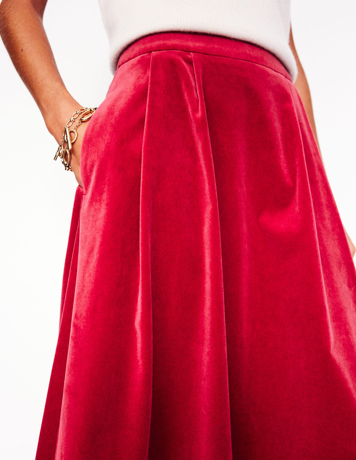 Angelica Velvet Skirt-Red Liquorice - Image 2