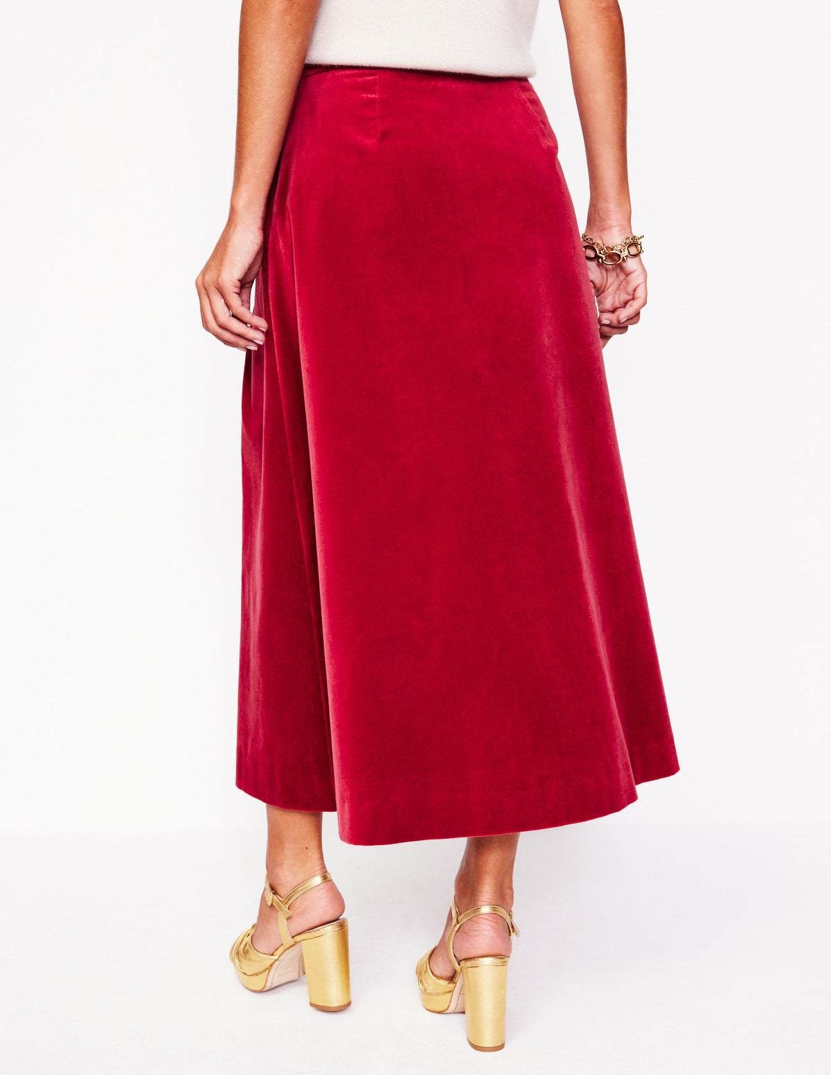 Angelica Velvet Skirt-Red Liquorice - Image 3