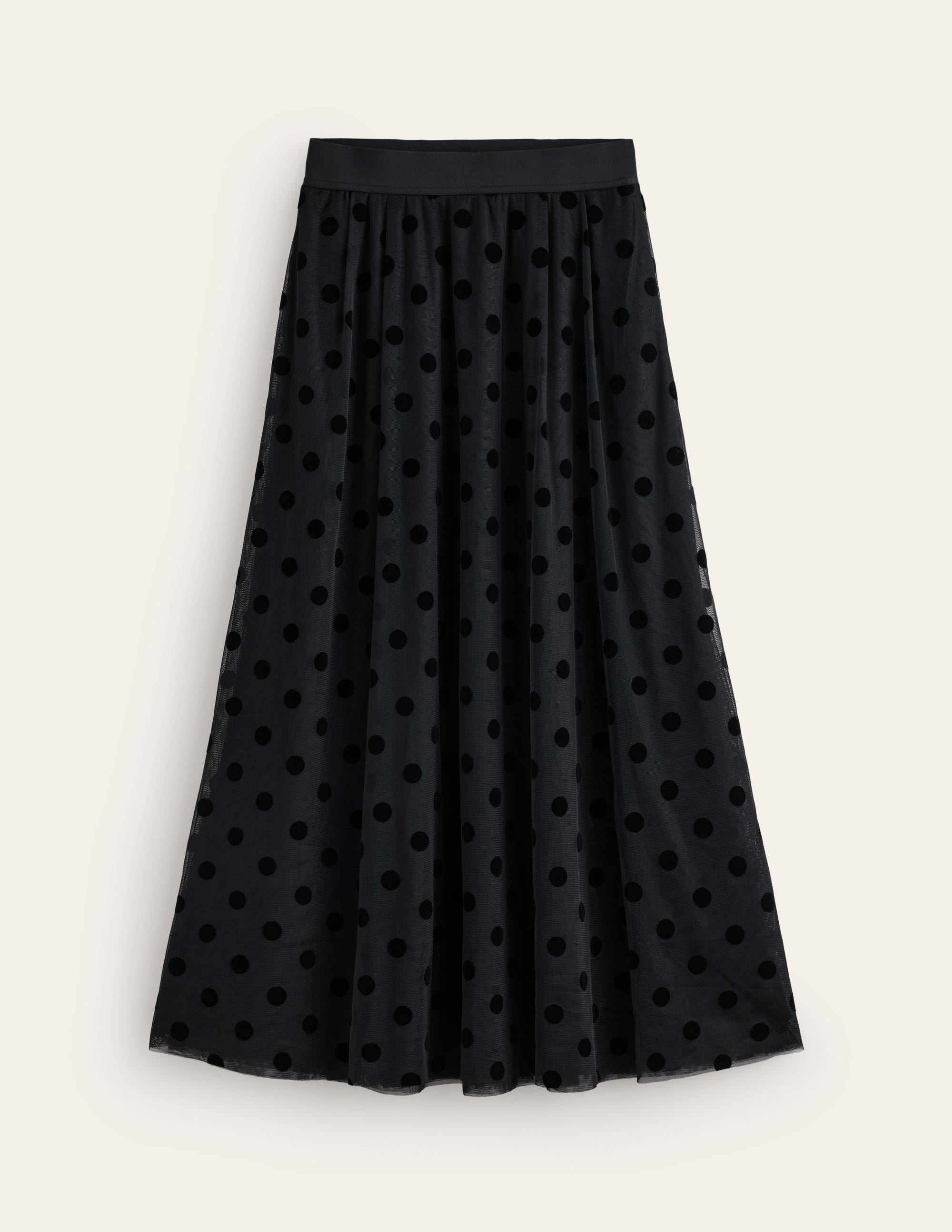 Isabella Tulle Midi Skirt-Black, Spots - Image 5