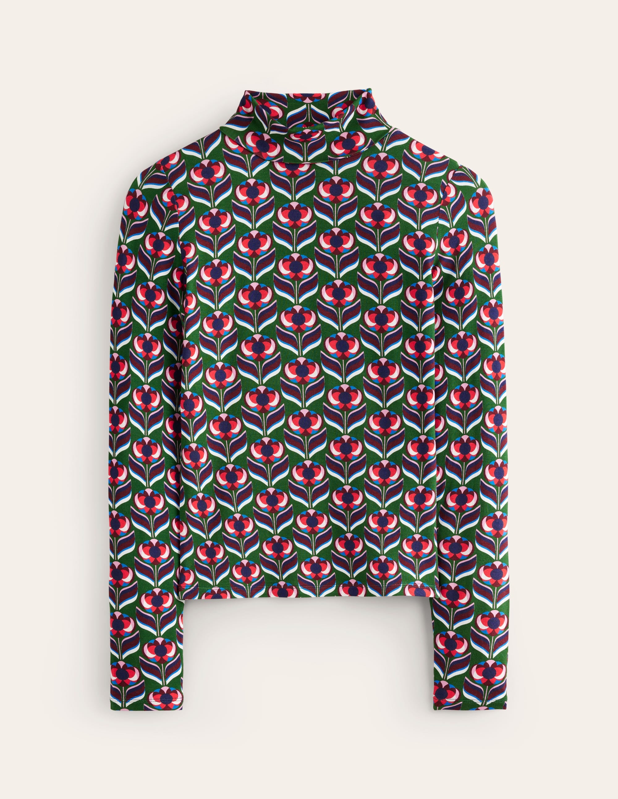 Polly Jersey Top-Pine, Blossom Stamp - Image 5