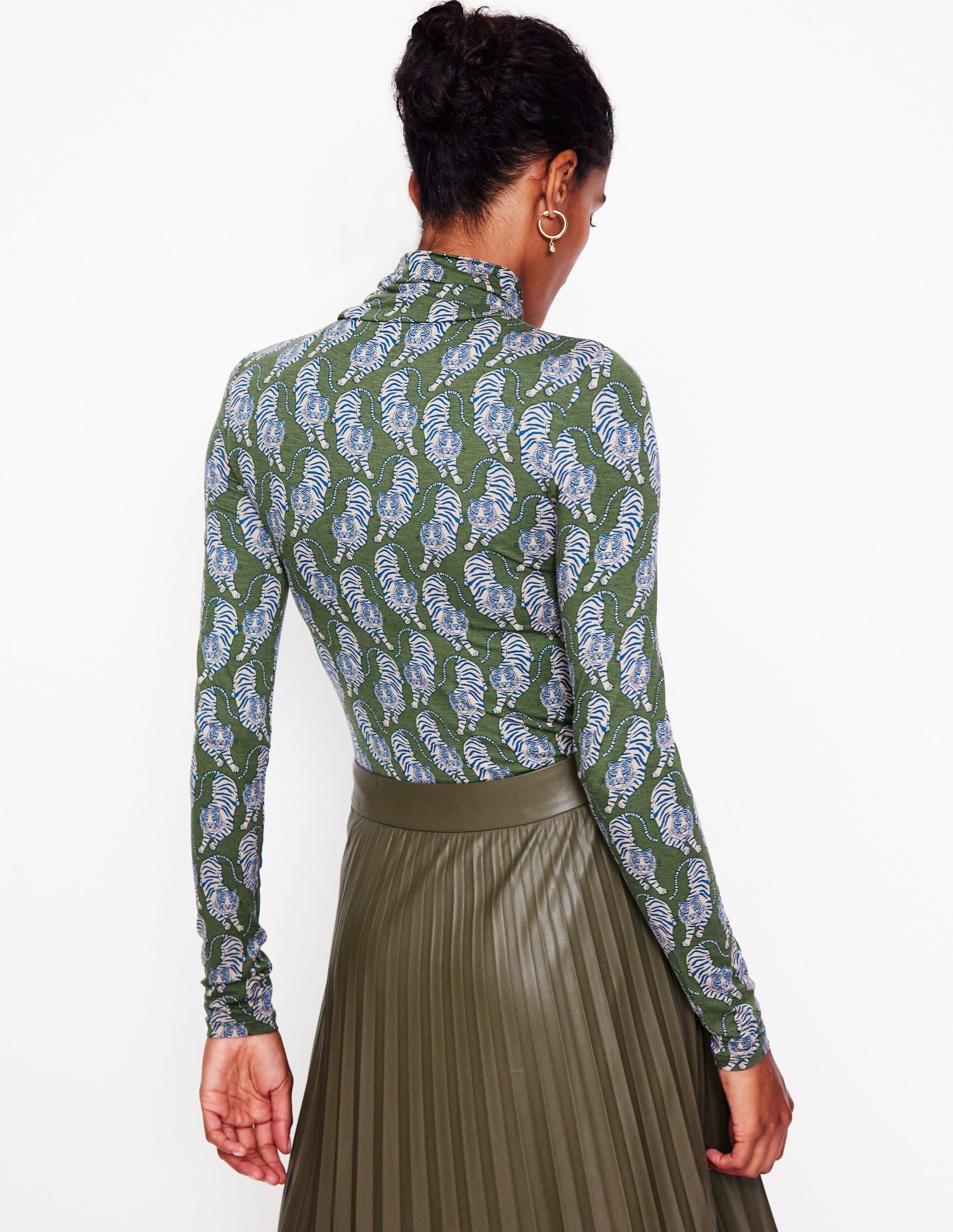 Polly Jersey Top-Chive, Tiger - Image 3