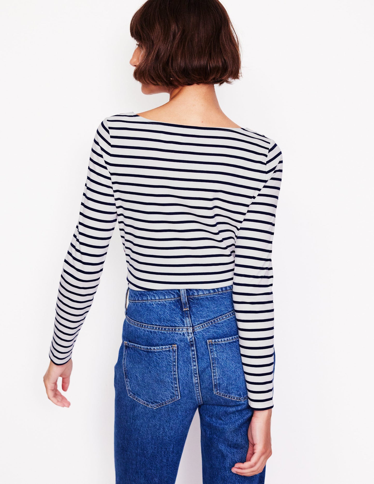 Ella Long Sleeve Breton-Ivory, Navy, Falalala