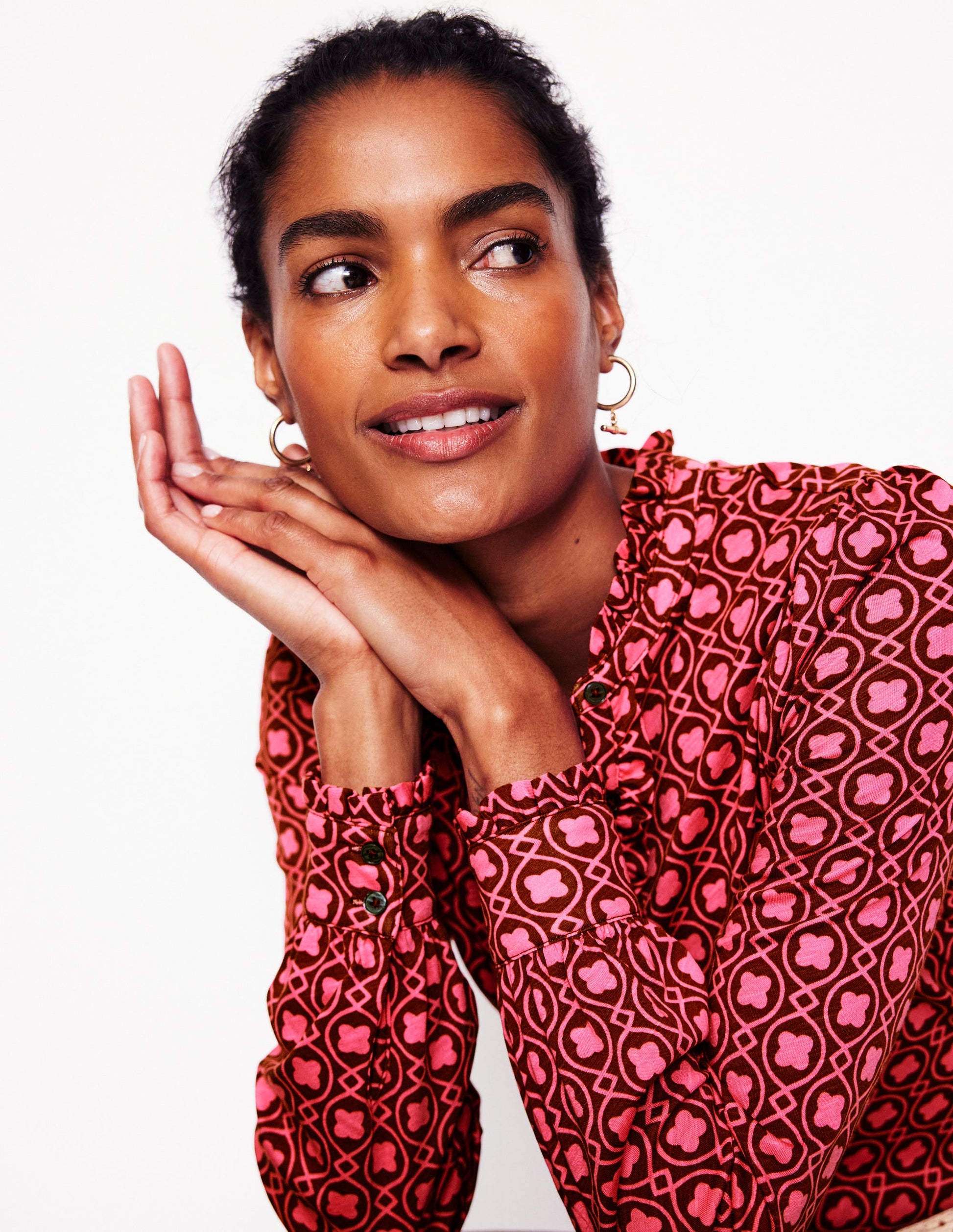 Caroline Jersey Shirt-Party Pink, Clover Terrace-1