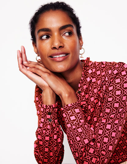 Caroline Jersey Shirt-Party Pink, Clover Terrace-1