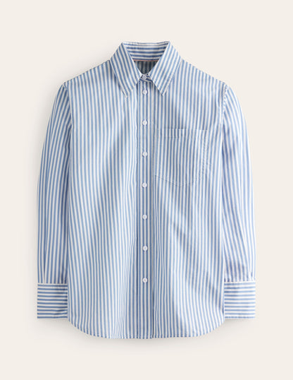 Connie Relaxed Cotton Shirt-Ticking Stripe Union Jack