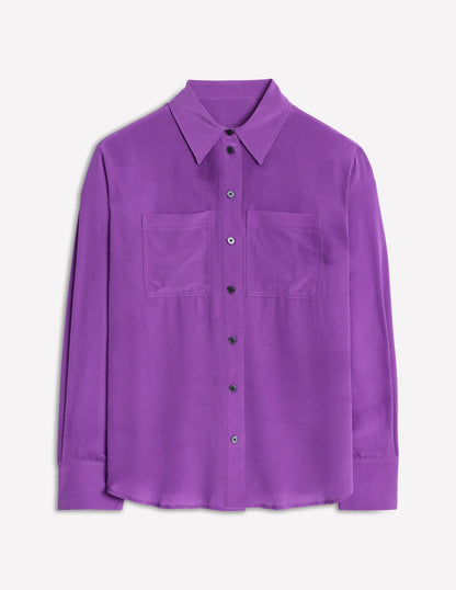 Connie Relaxed Silk Shirt-Royal Purple