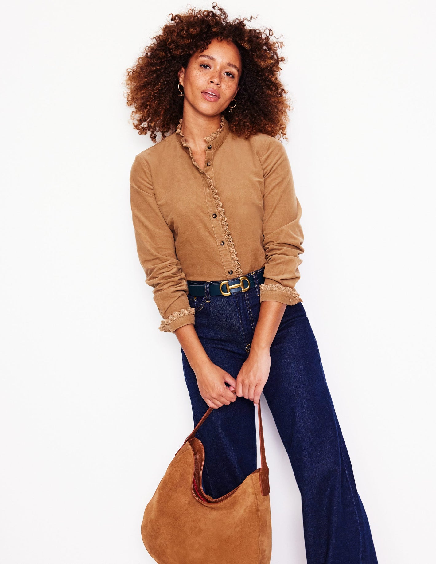 Phoebe Cord Shirt-Camel