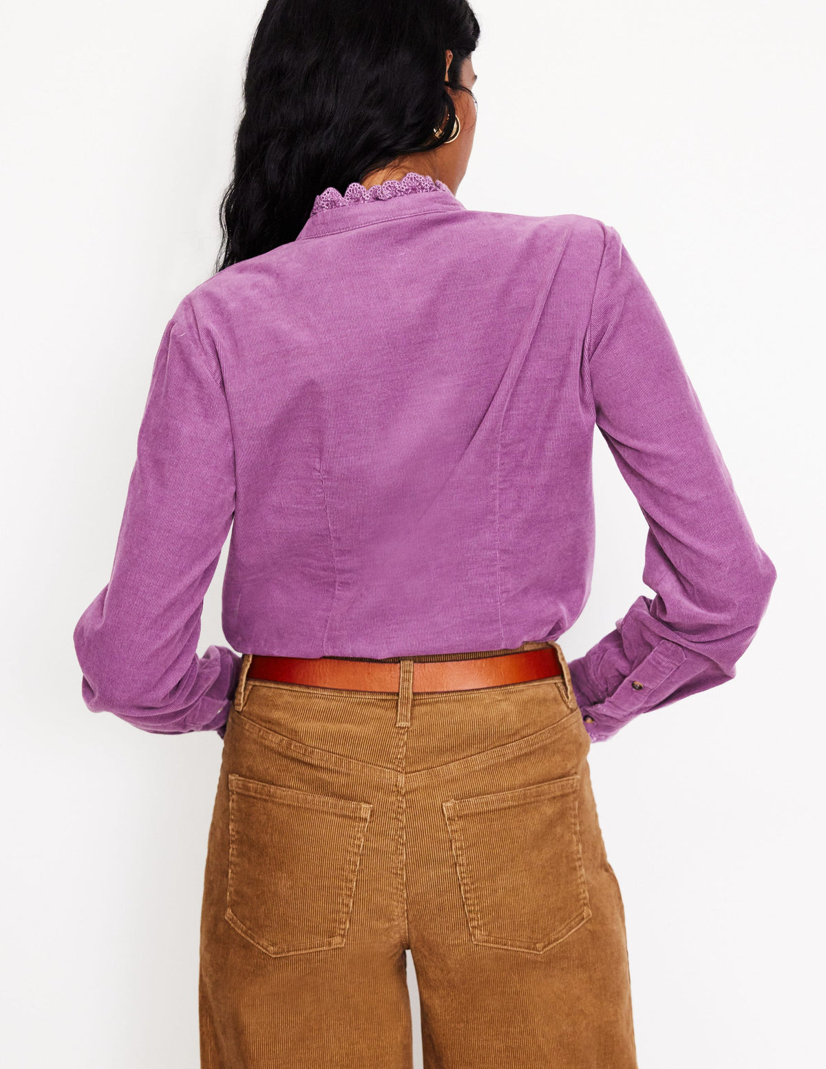 Phoebe Cord Shirt-Bramble Purple - Image 3