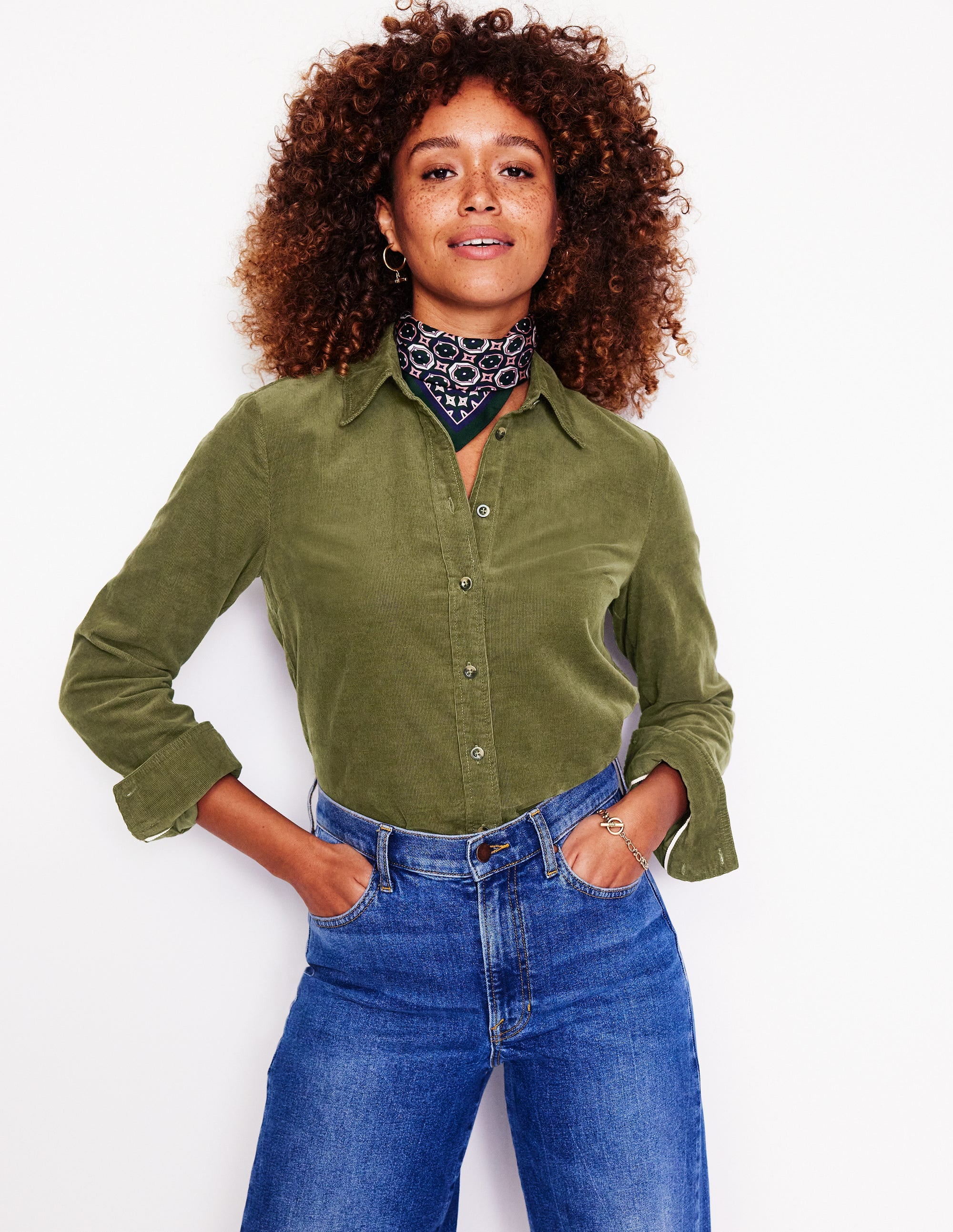 Sienna Cord Shirt-Woodland Green - Image 4