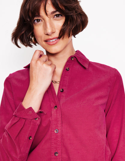 Sienna Cord Shirt-Cherry Jam