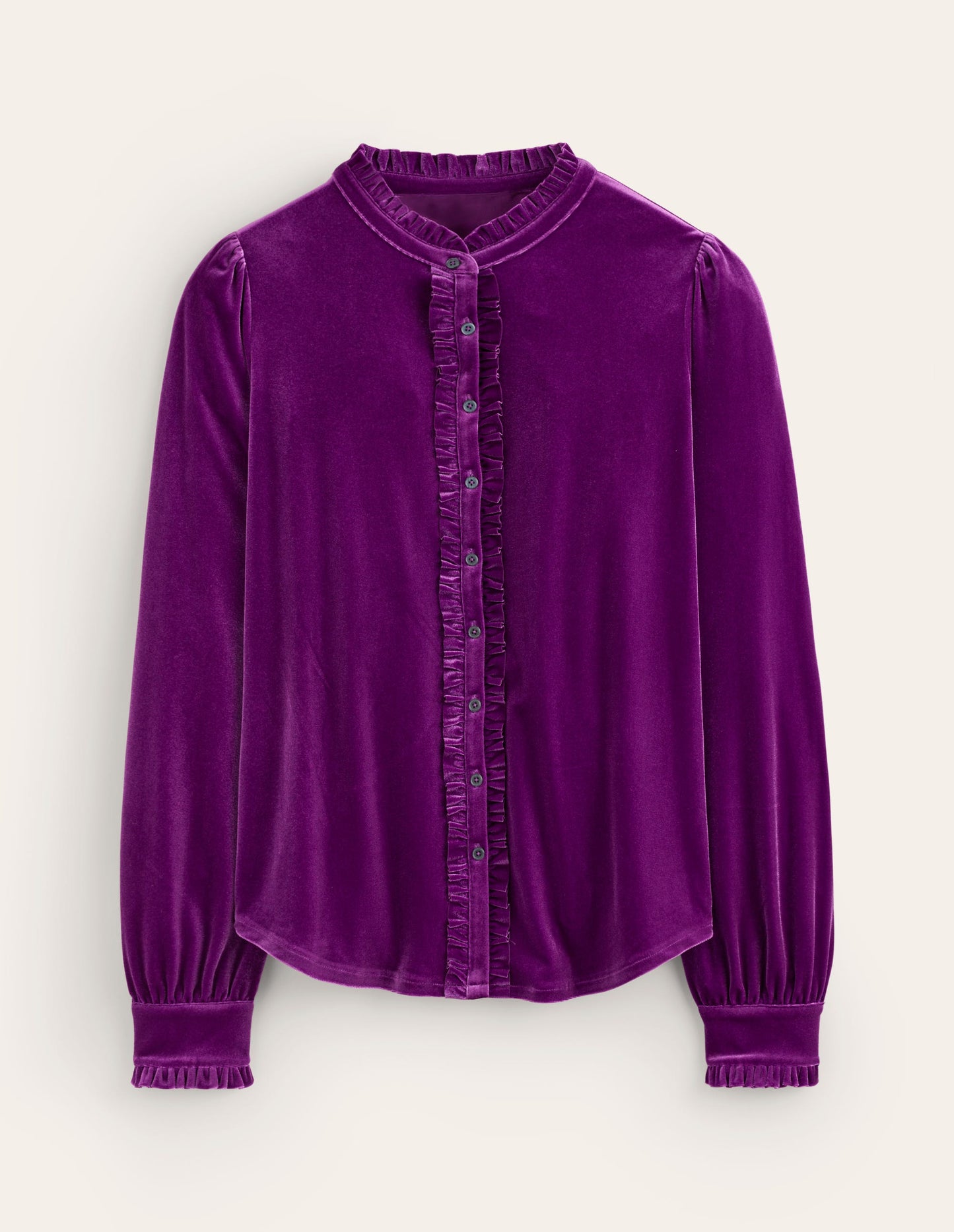 Caroline Jersey Velvet Shirt-Regal Purple