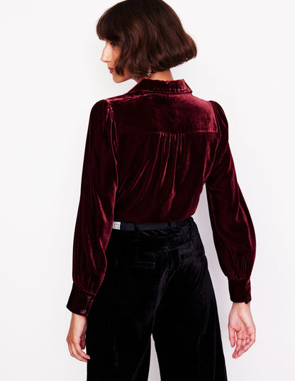 Velvet Shirt-Cabernet