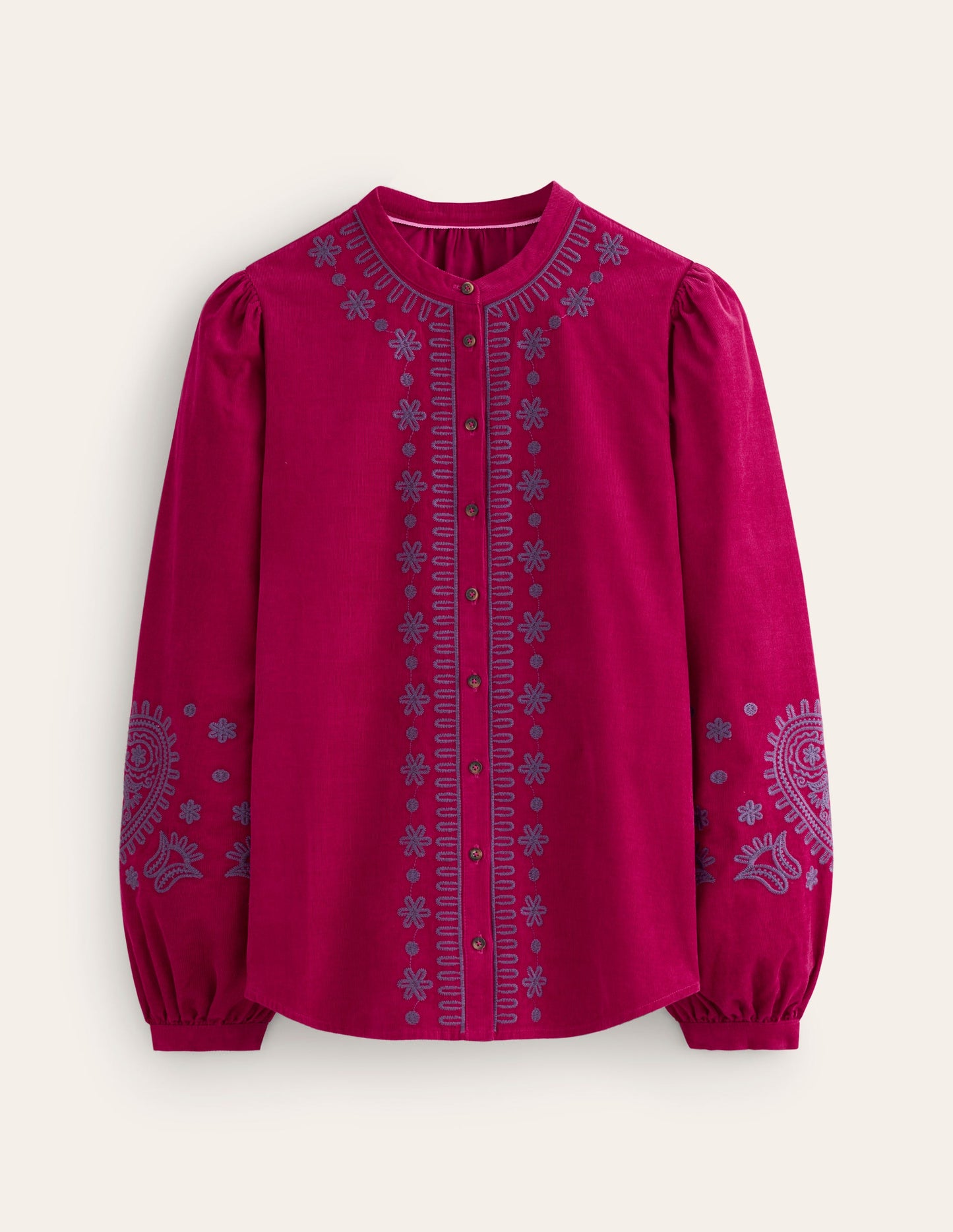 Theodora Cord Blouse-Cherry Jam