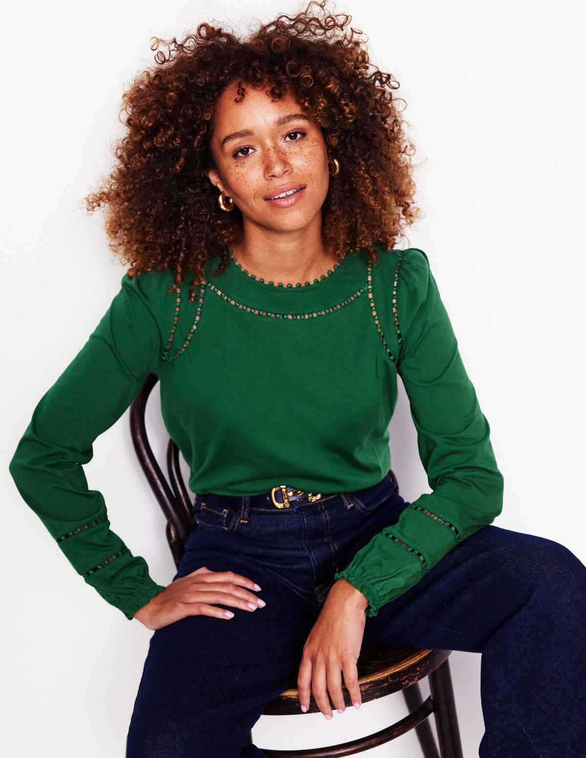 Mila Long Sleeve Top-Pine - Image 1