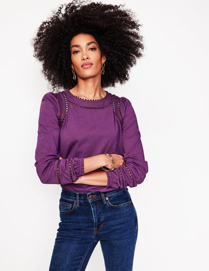 Mila Long Sleeve Top-Viola