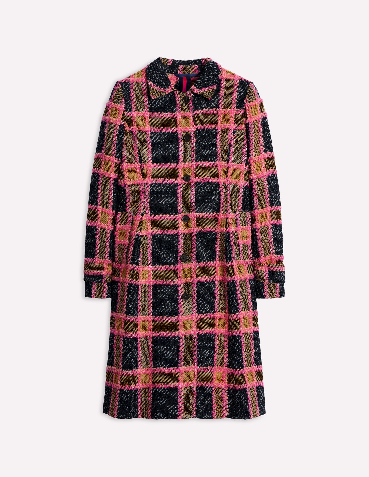 Durham Wool Blend Coat-Pink Check