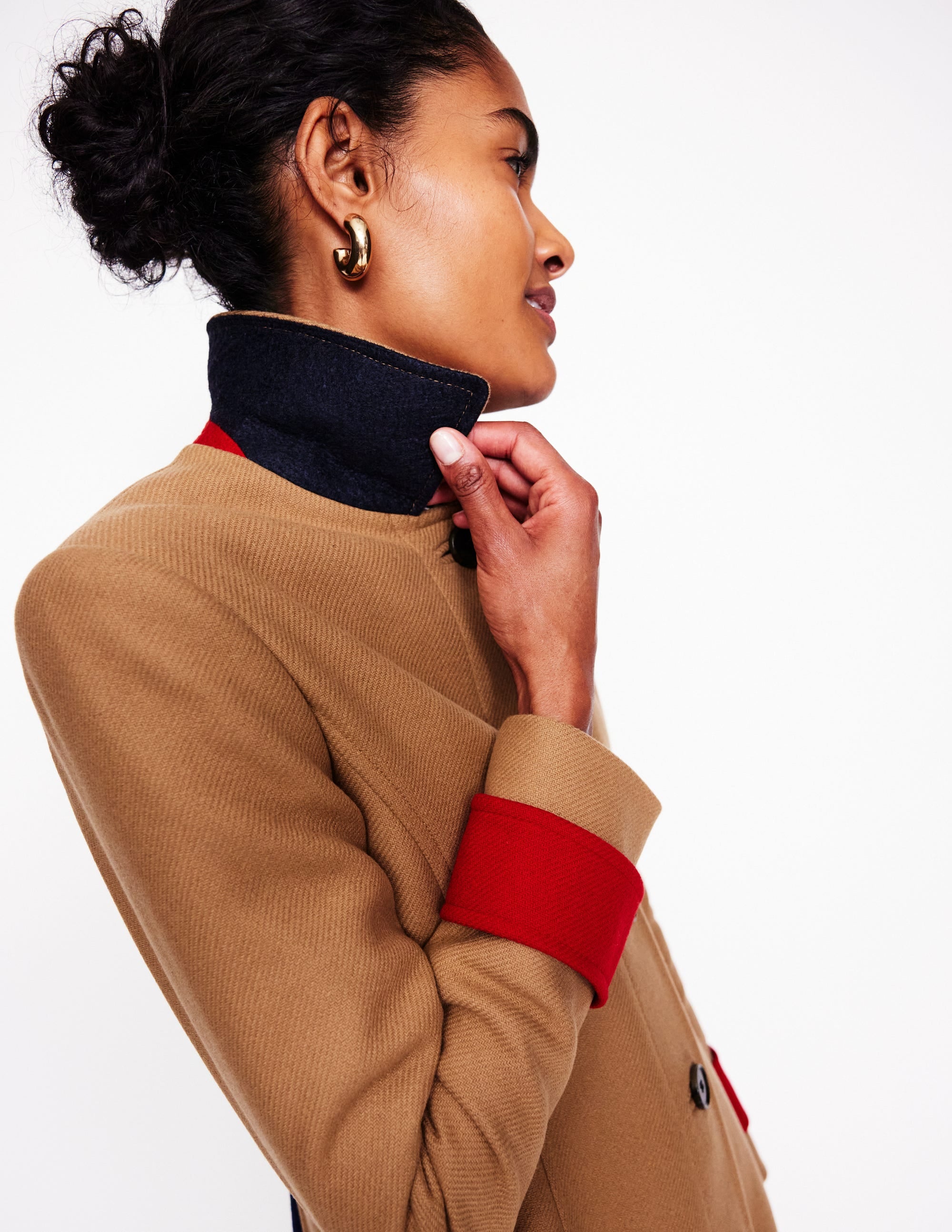 Durham Wool Blend Coat-Colourblock Camel - Image 2