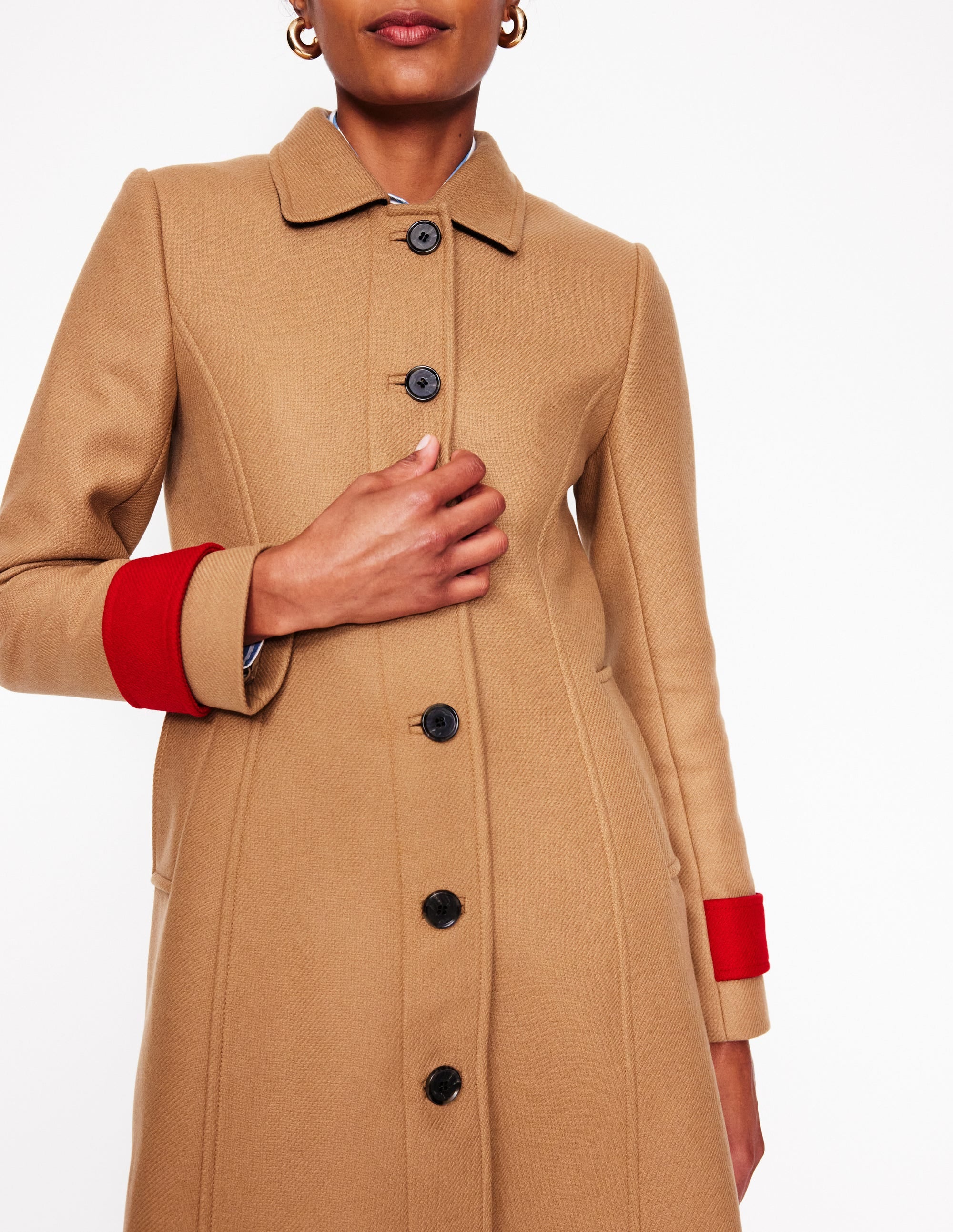 Durham Wool Blend Coat-Colourblock Camel - Image 4