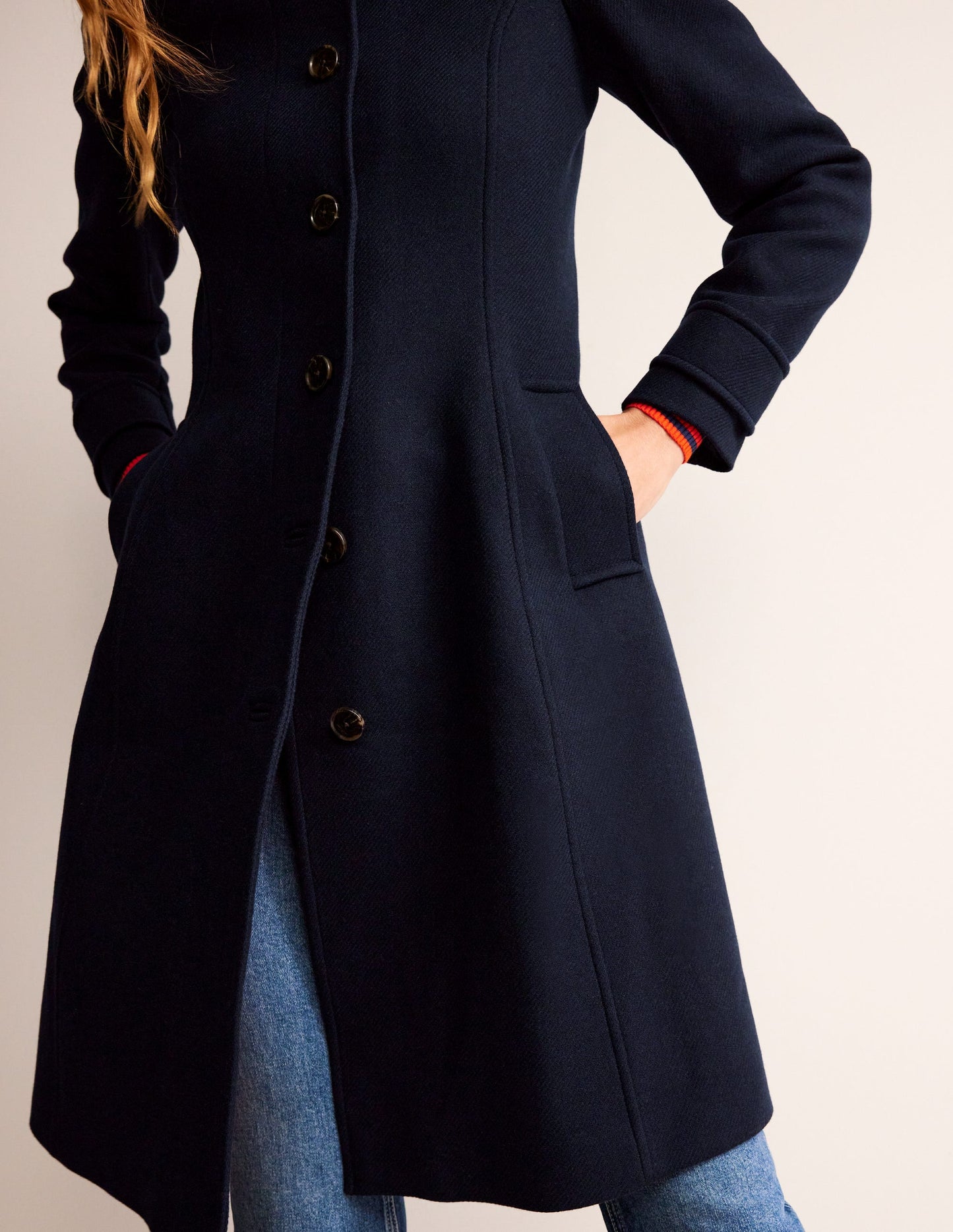 Durham Wool Blend Coat-Navy