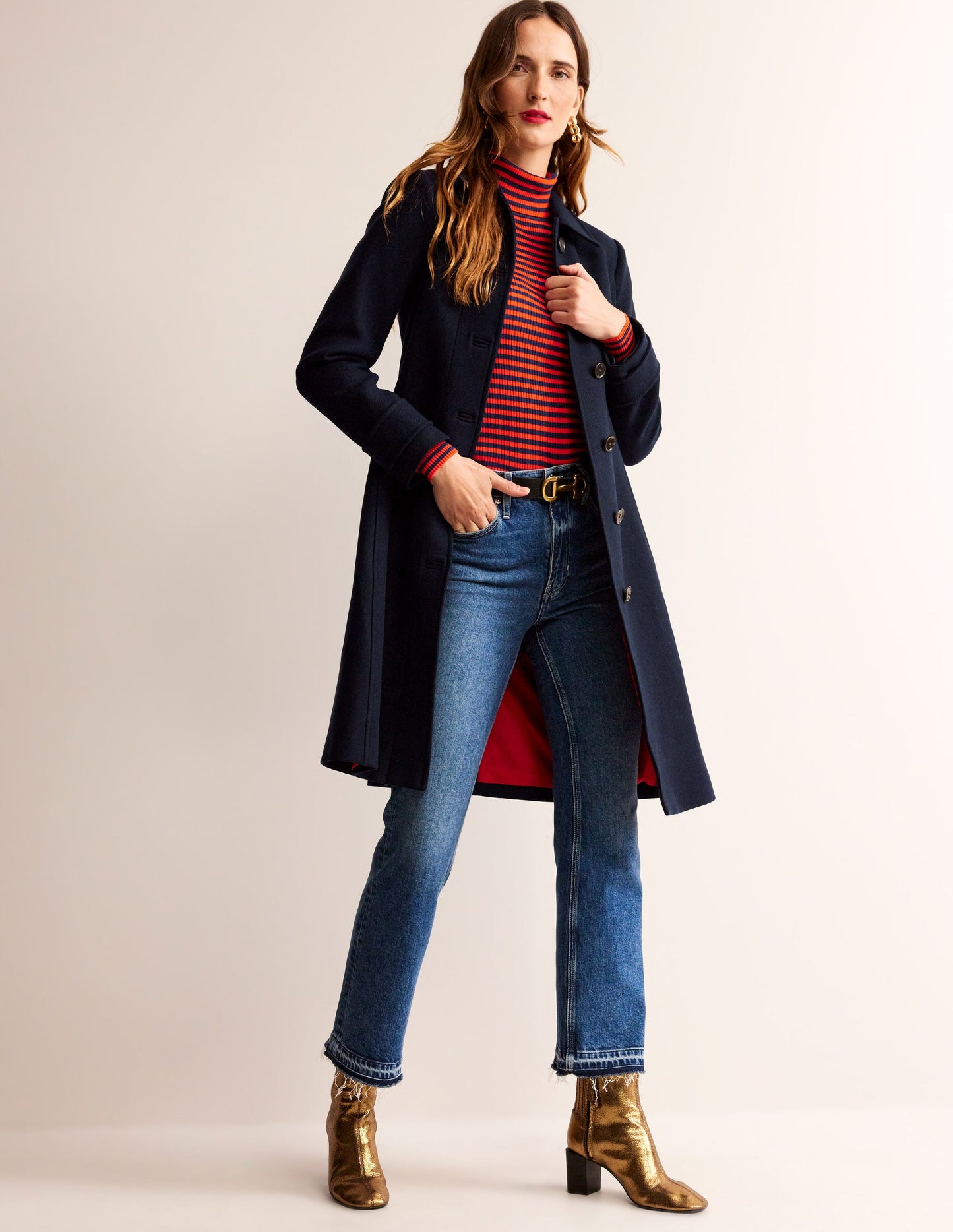 Durham Wool Blend Coat-Navy