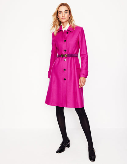 Durham Wool Blend Coat-Cherry Jam