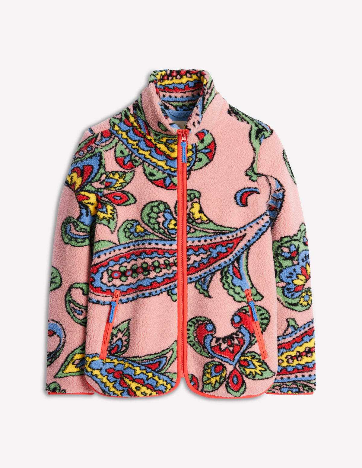 Truro Borg Fleece Jacket-Charm Pink, Paisley Wave Large-5