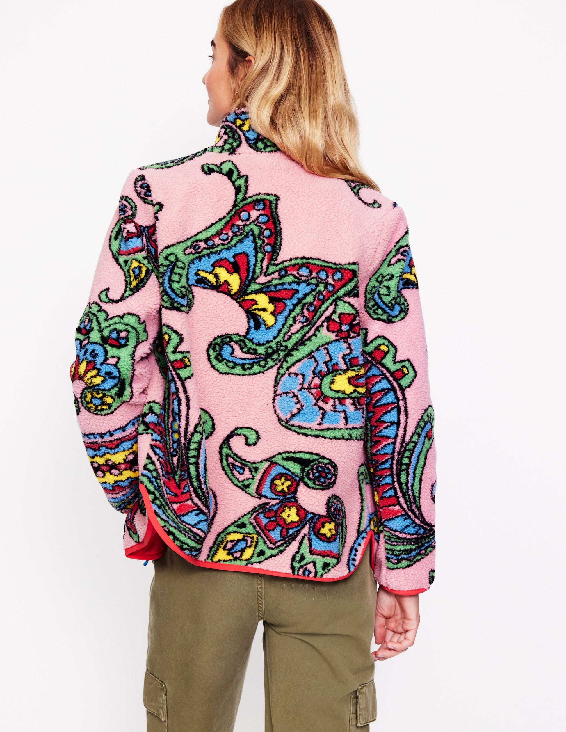 Truro Borg Fleece Jacket-Charm Pink, Paisley Wave Large-3