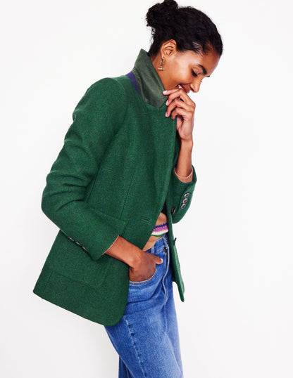 Marylebone Textured Blazer-Dark Green