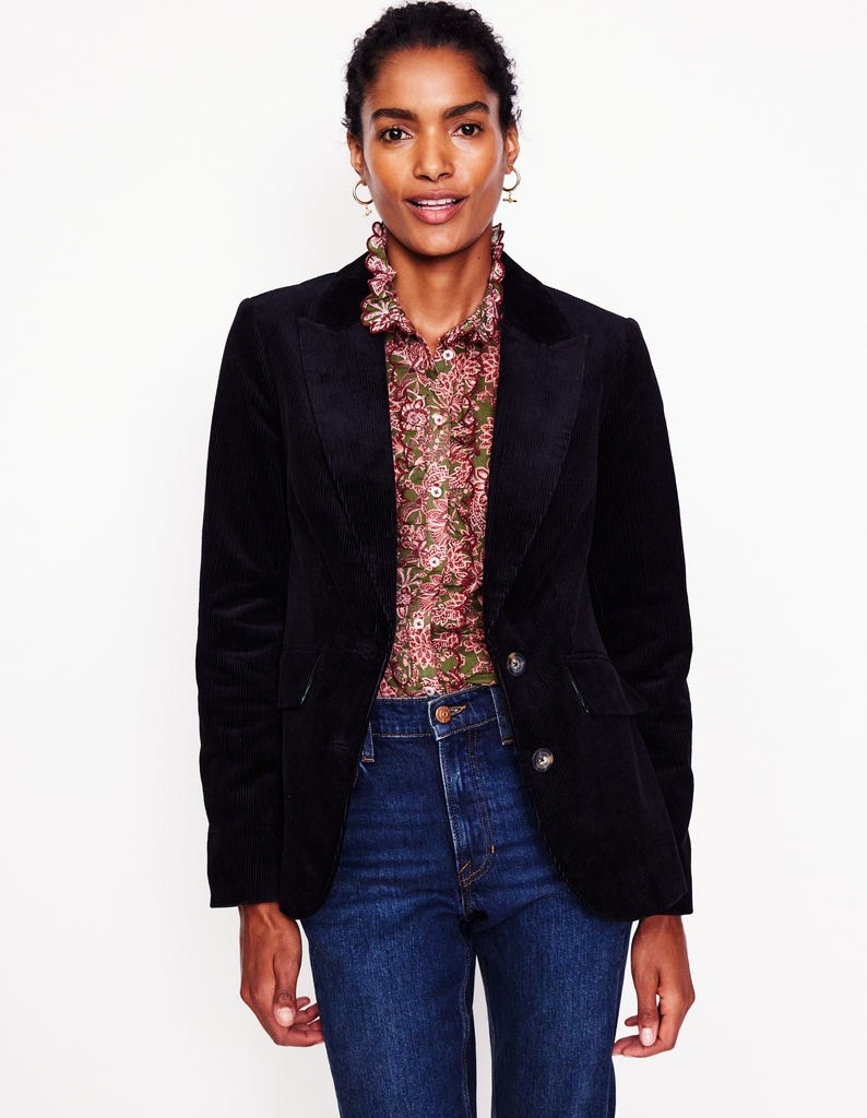 Marylebone Cord Blazer-Black - Image 1