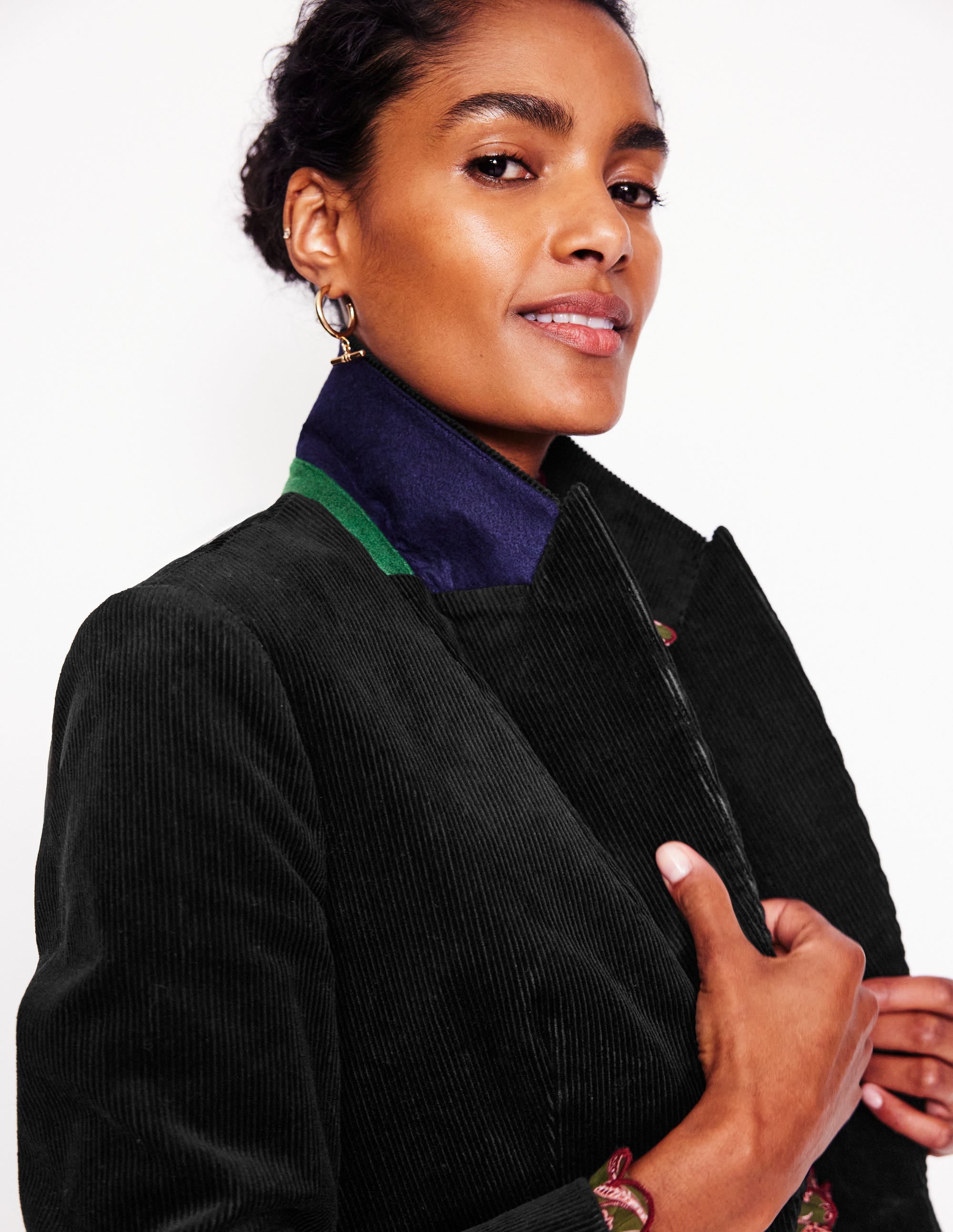 Marylebone Cord Blazer-Black - Image 5