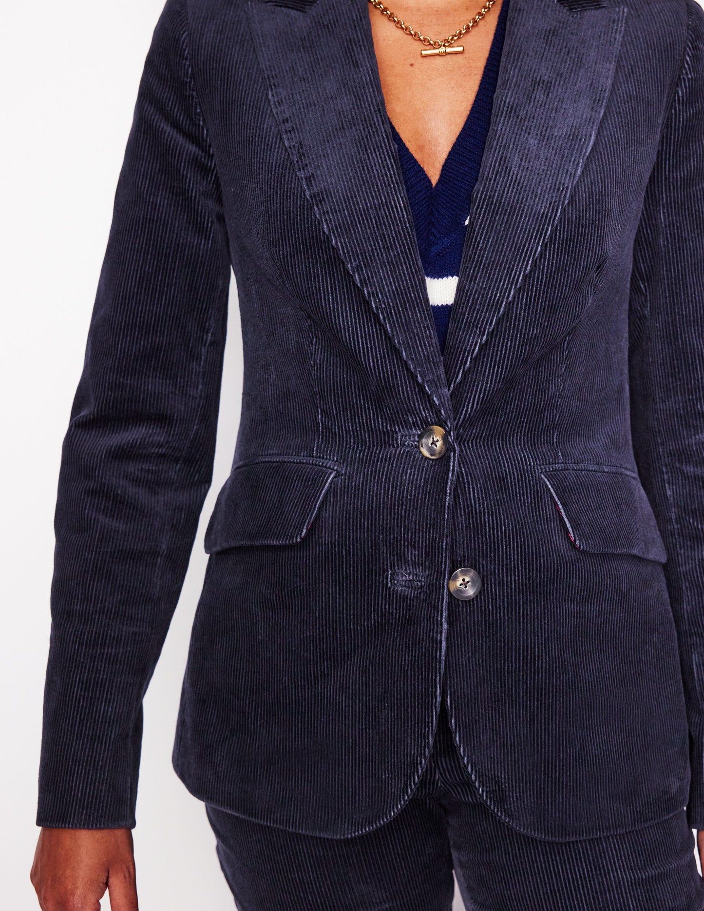 Marylebone Cord Blazer-Navy