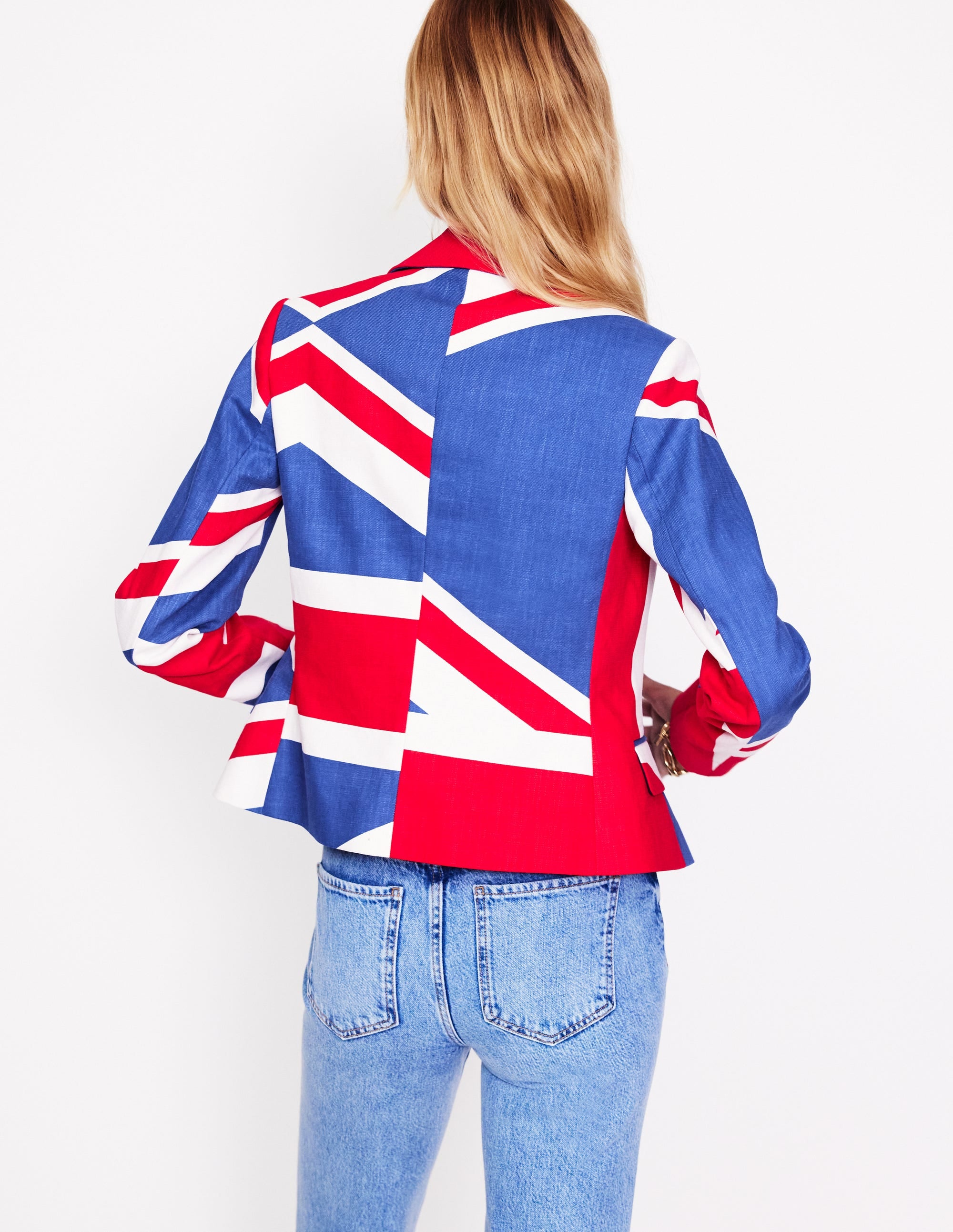 Fitted Printed Blazer-Union Jack - Image 3