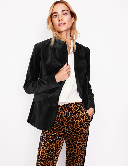 Marylebone Velvet Blazer -Black