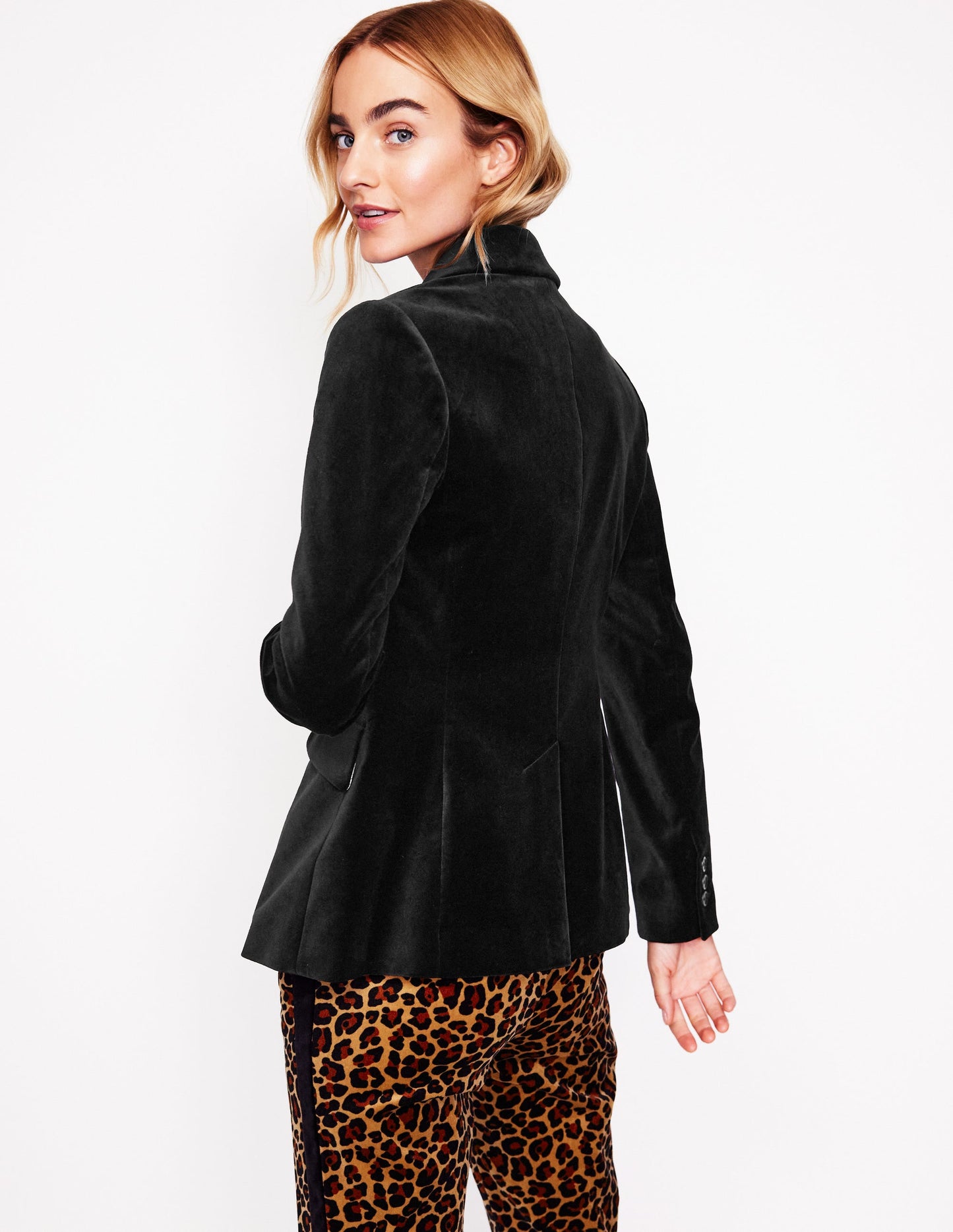 Marylebone Velvet Blazer -Black