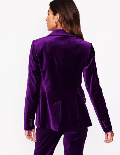 Marylebone Velvet Blazer -Viola