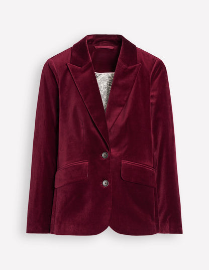 Marylebone Velvet Blazer -Cabernet