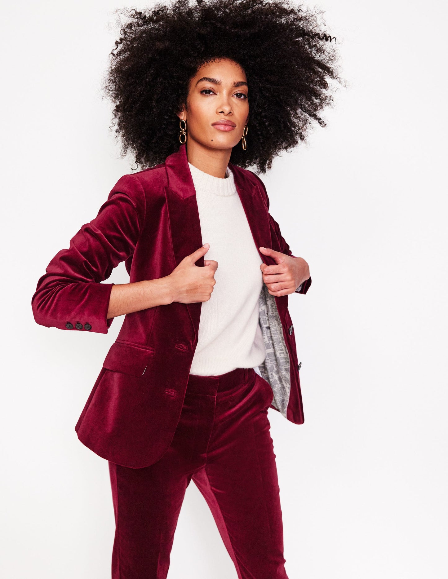 Marylebone Velvet Blazer -Cabernet