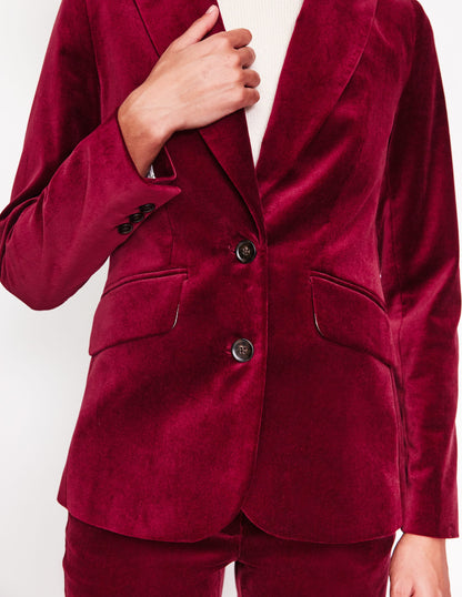 Marylebone Velvet Blazer -Cabernet