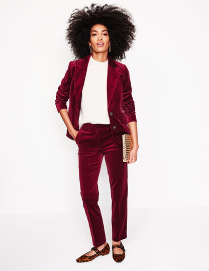 Marylebone Velvet Blazer -Cabernet