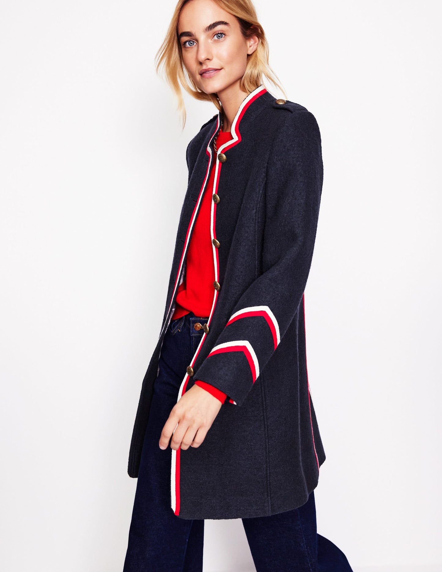 Hamilton Tipped Coat-Tipped Navy