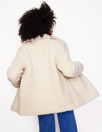 Short Teddy Coat-Natural Borg